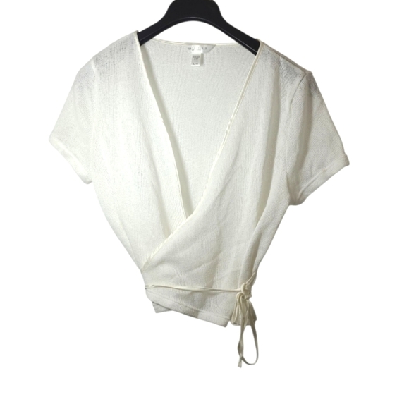 Bali Collection Canada Wrap Top Satin Trim Size Large - Picture 4 of 9